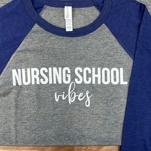 NURSING SCHOOL BASEBALL TEE "Nursing School Vibes"